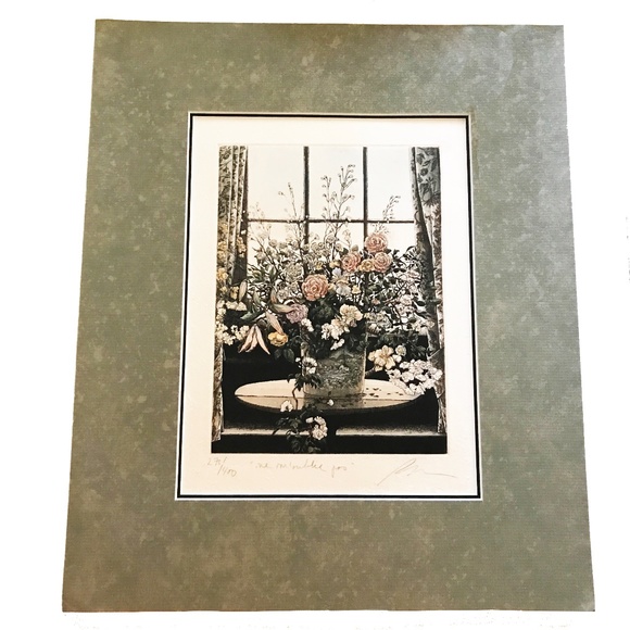 ART - BEAUTIFUL DELICATELY HAND COLOURED ETCHING BY JACQUES BROUSSEAU - Picture 1 of 4